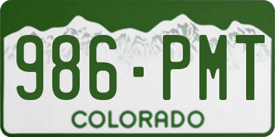 CO license plate 986PMT