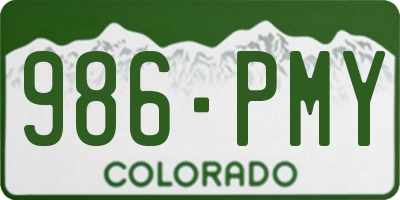 CO license plate 986PMY