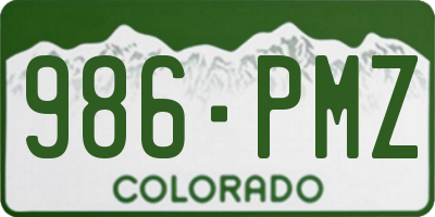CO license plate 986PMZ