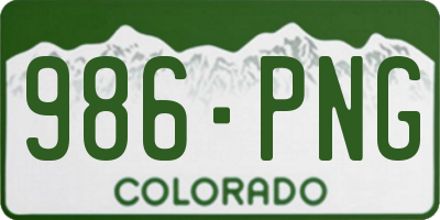 CO license plate 986PNG