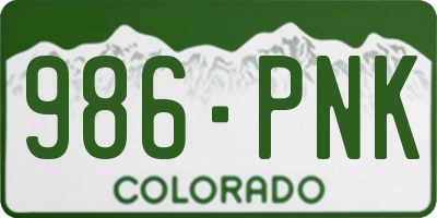 CO license plate 986PNK