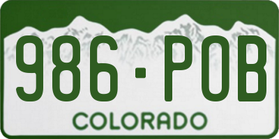 CO license plate 986POB