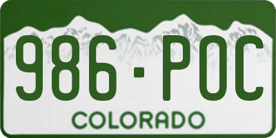 CO license plate 986POC