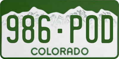 CO license plate 986POD