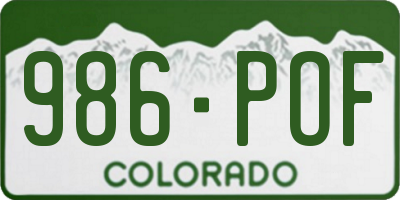 CO license plate 986POF