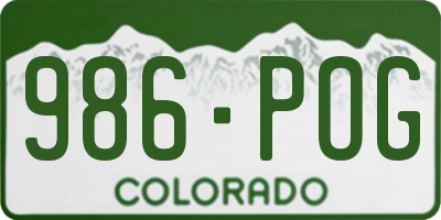 CO license plate 986POG