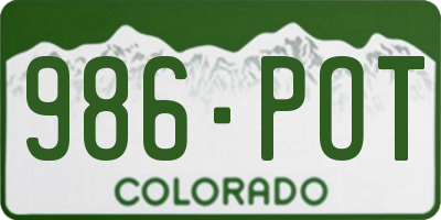 CO license plate 986POT