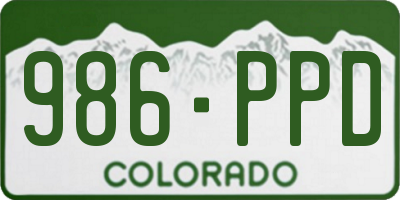 CO license plate 986PPD