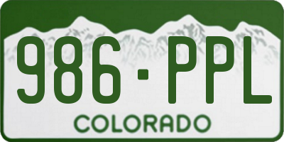 CO license plate 986PPL