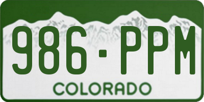CO license plate 986PPM