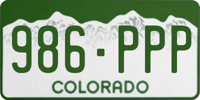 CO license plate 986PPP