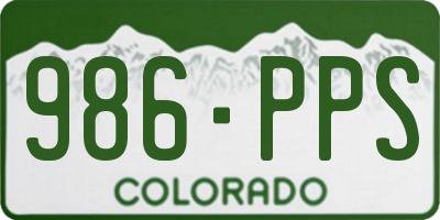 CO license plate 986PPS