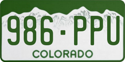 CO license plate 986PPU