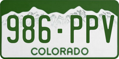 CO license plate 986PPV