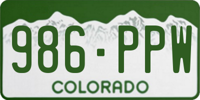 CO license plate 986PPW