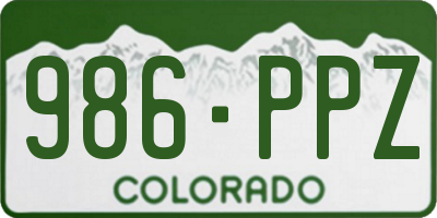 CO license plate 986PPZ