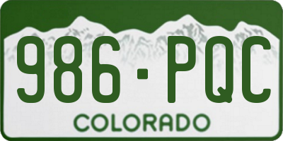CO license plate 986PQC