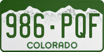CO license plate 986PQF
