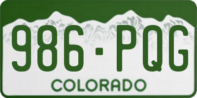 CO license plate 986PQG