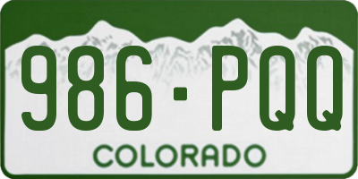 CO license plate 986PQQ