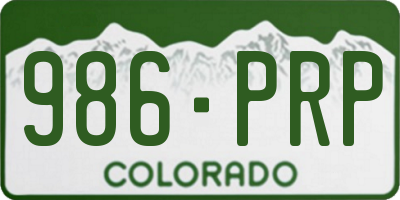 CO license plate 986PRP