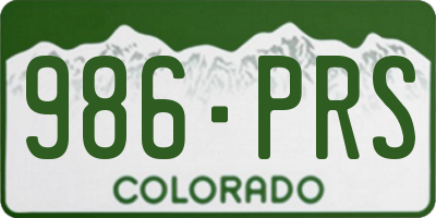 CO license plate 986PRS