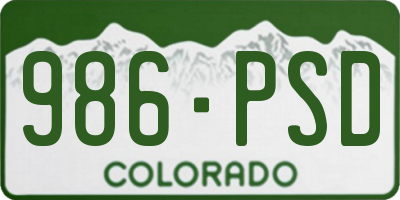 CO license plate 986PSD