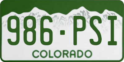 CO license plate 986PSI