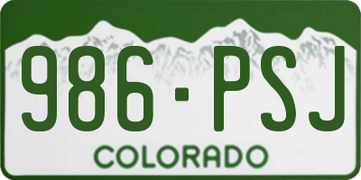CO license plate 986PSJ