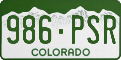 CO license plate 986PSR