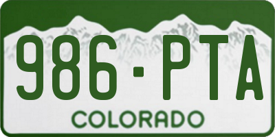 CO license plate 986PTA