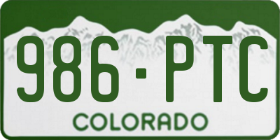 CO license plate 986PTC