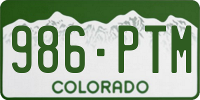 CO license plate 986PTM