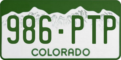 CO license plate 986PTP