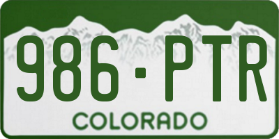 CO license plate 986PTR