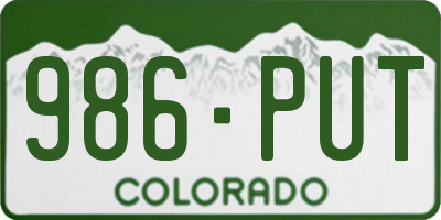 CO license plate 986PUT