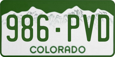 CO license plate 986PVD