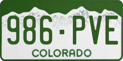 CO license plate 986PVE