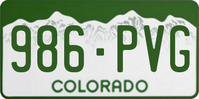CO license plate 986PVG
