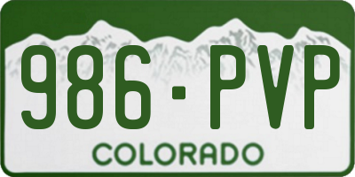 CO license plate 986PVP