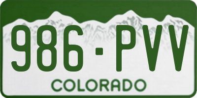 CO license plate 986PVV