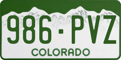 CO license plate 986PVZ