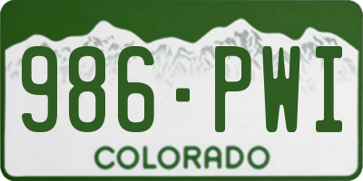 CO license plate 986PWI