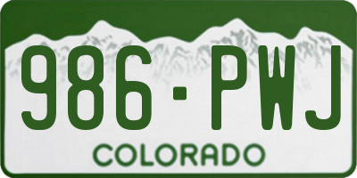 CO license plate 986PWJ