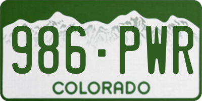 CO license plate 986PWR