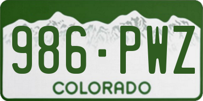CO license plate 986PWZ