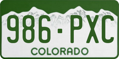 CO license plate 986PXC