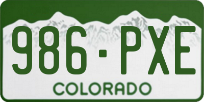 CO license plate 986PXE