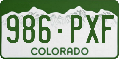 CO license plate 986PXF