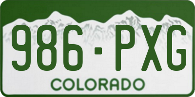 CO license plate 986PXG